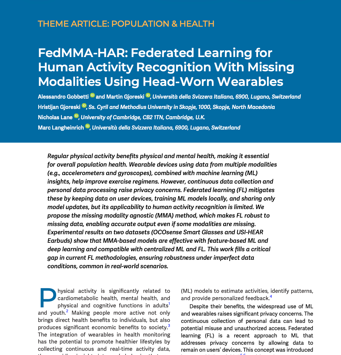 FedMMA-HAR Publication